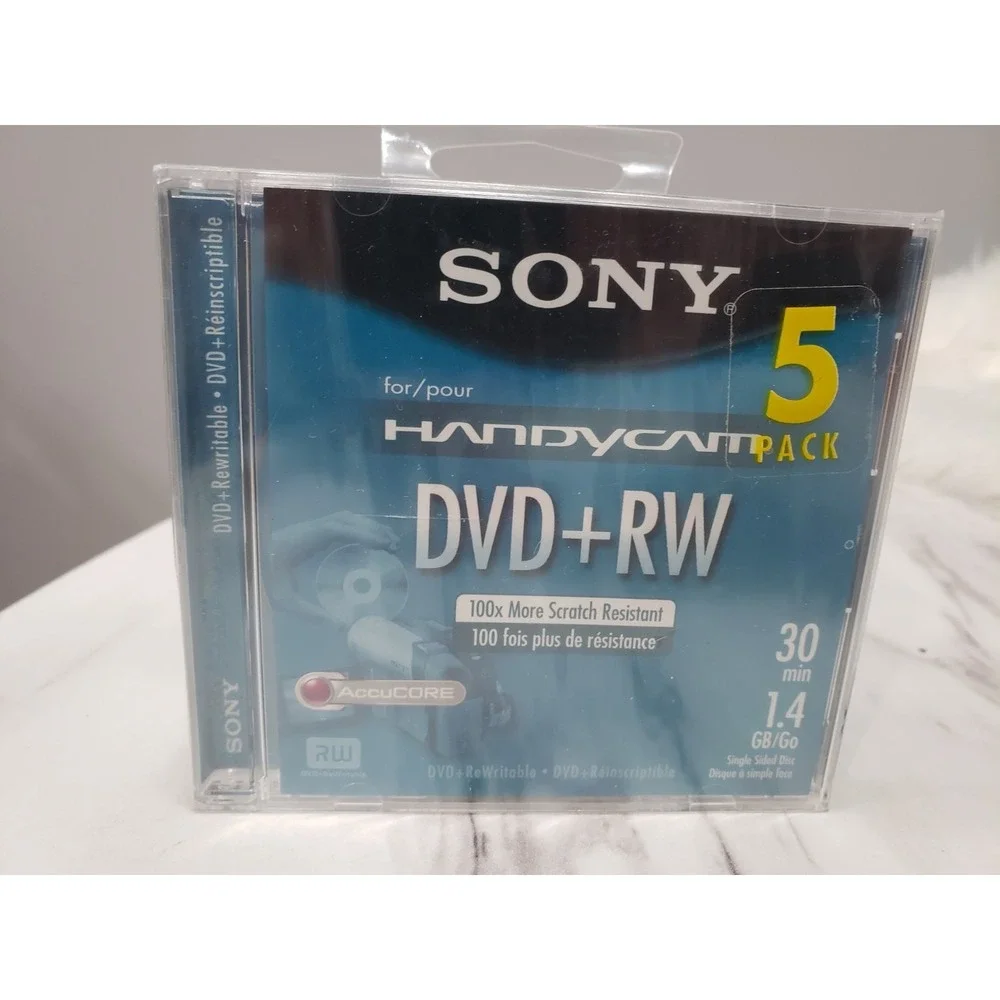 SONY DVD + RW DVD 120 min 4.7 GB 1x 4x Speed 5 Pack New Sealed